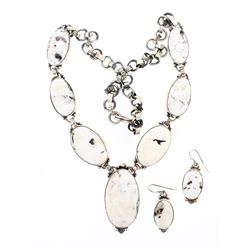 Sheila Becenti White Buffalo Contemporary Necklace &