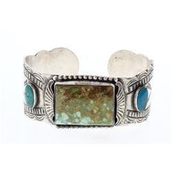 Old Pawn Turquoise Etch Bracelet