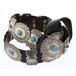 J. Black Goat Old Pawn Heavy Stamp Concho Belt