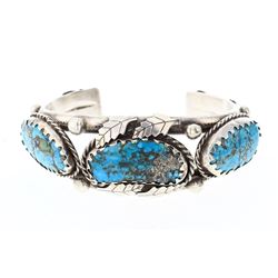 Old Pawn Turquoise Freeform Row Bracelet