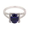 Image 2 : 2.59 ctw Sapphire and Diamond Ring - 18KT White Gold