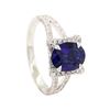 Image 4 : 2.59 ctw Sapphire and Diamond Ring - 18KT White Gold
