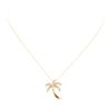 Image 2 : 0.30 ctw Diamond Palm Tree Pendant with Chain - 14KT Yellow Gold