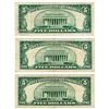 Image 2 : Lot (5) 1953 $5 Silver Certificate Notes