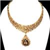 Image 1 : Natural Smoky Quartz Ruby  & Fancy Sapphire Necklace