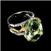 Image 1 : Natural Handmade 20x15 mm Green Amethyst Ring