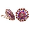 Image 2 : Natural  RUBY AMETHYST & RHODOLITE GARNET Earrings