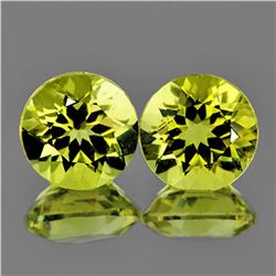 Natural Green Gold Lemon Quartz Pair 10.00 MM - VVS