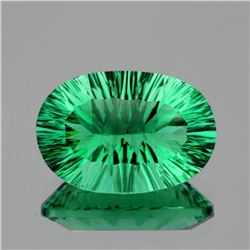 Natural ConCave Cut Emerald Green Fluorite 10.22 Ct FL