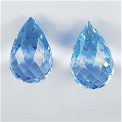 Natural AAA Sky Blue Topaz Pair 15x10 MM - FLawless