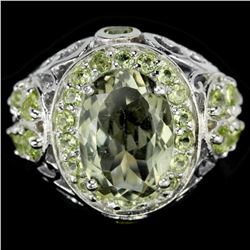 NATURAL GREEN Tea AMETHYST & GREEN PERIDOT Ring