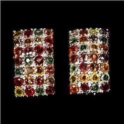 Natural Fancy Color Sapphire Earrings