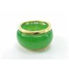 Image 2 : Carved Jade Ring Mounted in 14 kt Gold Overlay