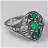 Image 1 : SENSATIONAL 2.5 CT GREEN OPAL SOLID SILVER RING.