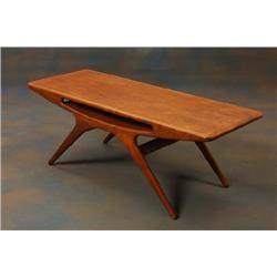  Coffe table, teak, label: Silkeborg Danmark