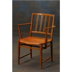  Armchair, beech and leather