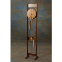  Clock, teak, clock face with brass details