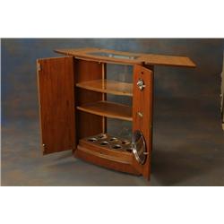  Bar on wheels, teak, label: Turnidge product