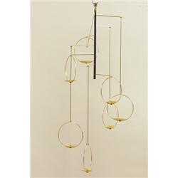  Candle fitting, brass/wood