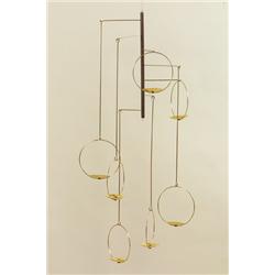  Candle fitting, brass/wood