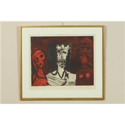  Colour-etching, Lennart Rosensohn, ”King David”