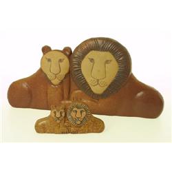 Lions, 2 pieces, Lisa Larson, Noaks Ark, 1978