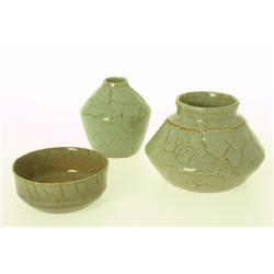  Bowl + 2 Vases, Carl Harry Stålhane, Rörstrand