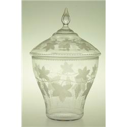  Bowl with cover, etched