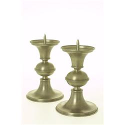  Pair of candleholders, pewter, Edvin Ollers