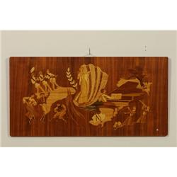  Wall plate, wood. Intarsia, Birger Ekman