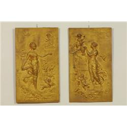  Pair of wallplates, bronzed, Janos Kalmar