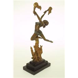  Sculpture, art deco, bronze, sign. F Preiss