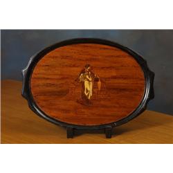  Plate, wood, intarsia