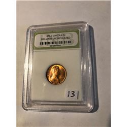 1973 D Lincoln Penny Certified Brilliant Uncirculate