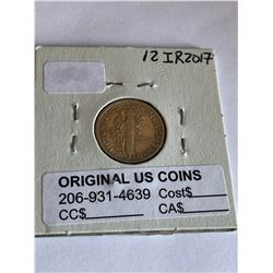 Rare 1917 Full Split Bands GEM MS64+ Mercury Silver Dime