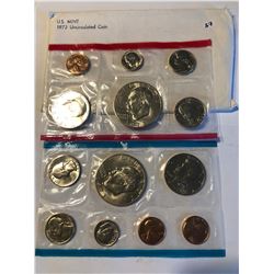 1973 US P and D Mint Set with 2 Eisenhower Dollars in Original Package