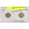 Image 1 : LOT OF 2 CANADA NEWFOUNDLAND 10 CENT COINS