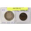 Image 1 : LOT OF 2 CANADA COINS 1901 LARGE PENNY AND 1917