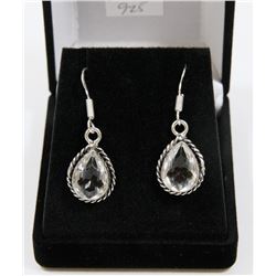 #150- WHITE TOPAZ GEMSTONE EARRINGS