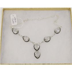 #151- WHITE TOPAZ GEMSTONE NECKLACE