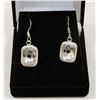 Image 1 : #156- WHITE TOPAZ GEMSTONE EARRINGS