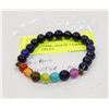 Image 1 : #84- TURQUOISE, AGATE 7 CHAKRA BEAD BRACELET
