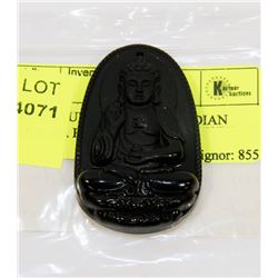 #95- NATURAL BLACK OBSIDIAN BUDDHA PENDENT