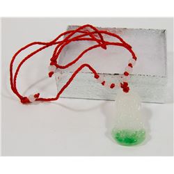 #86-NATURAL JADE BUDDHA PENDENT NECKLACE ROPE