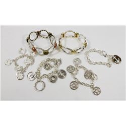 LOT OF 6 SILVER TONE BRACELETS