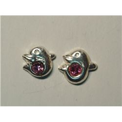 85) STERLING SILVER CUBIC ZIRCONIA EARRINGS