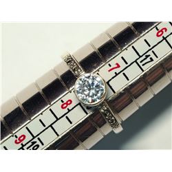 87) STERLING SILVER CZ & MARCASITE RING