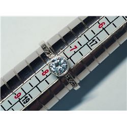 29) STERLING SILVER CZ & MARCASITE RING