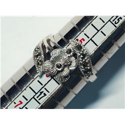 35) STERLING SILVER MARCASITE RING