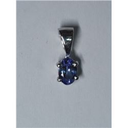 62) STERLING SILVER TANZANITE PENDANT